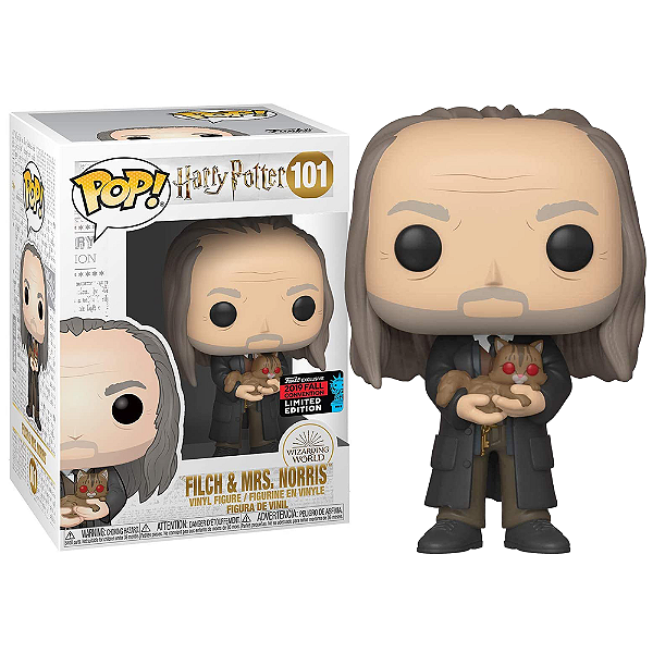Funko Pop! Filme Harry Potter Filch & Mrs. Norris 101 Exclusivo