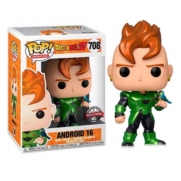 Funko Pop! Animation Dragon Ball Z Android 16 708 Exclusivo Metallic