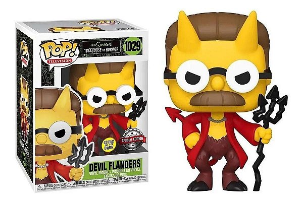 Funko Pop! Television Simpsons Devil Flanders 1029 Exclusivo Glow