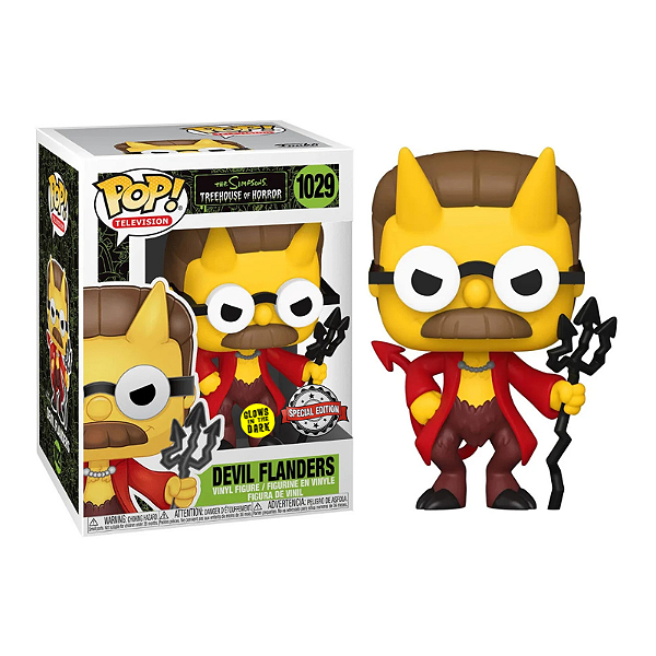 Funko Pop! Television Os Simpsons Devil Flanders 1029 Exclusivo Glow