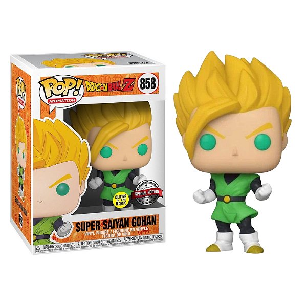 Funko Pop! Animation Dragon Ball Z Super Saiyan Gohan 858 Exclusivo Glow