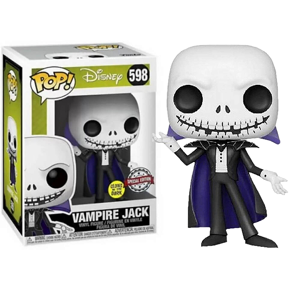Funko Pop! Disney O Estranho Mundo de Jack Vampire Jack 598 Exclusivo Glow