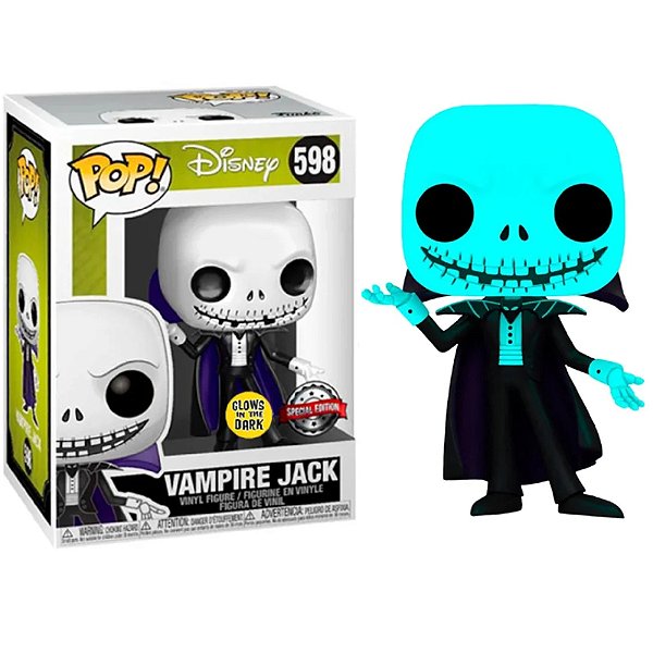 Funko Pop! Disney O Estranho Mundo de Jack Vampire Jack 598 Exclusivo Glow