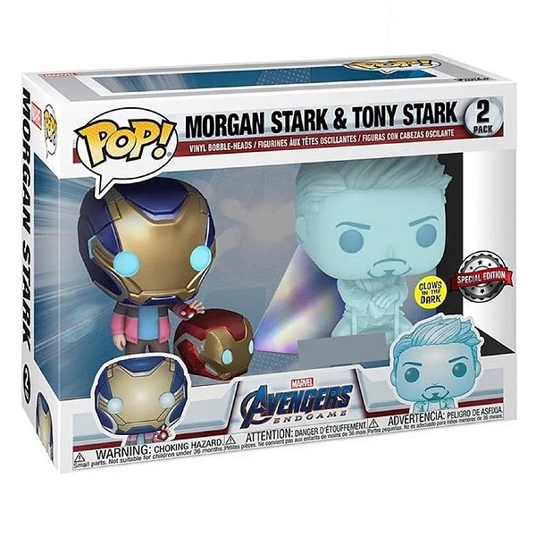 Funko Pop! Marvel Homem de Ferro / Iron Man Morgan Stark & Tony Stark 2 Pack Exclusivo Glow
