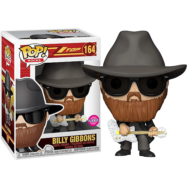 Funko Pop! Rocks ZZ Top Billy Gibbons 164 Exclusivo Flocked