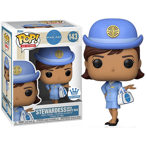 Funko Pop! Icons Pam Am Aeromoça Stewardess With White Bag 143