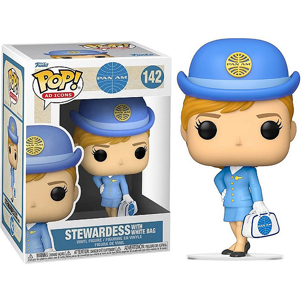 Funko Pop! Ad Icons Pan Am Aeromoça Stewardess With White Bag 142