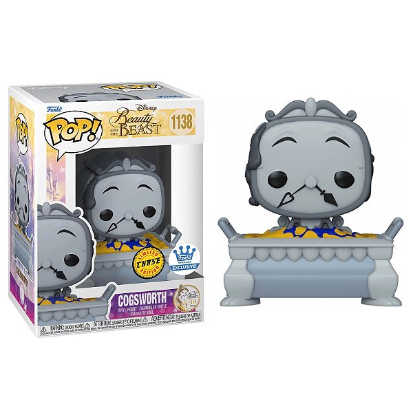 Funko Pop! Disney A Bela e A Fera Beauty And The Beast Cogsworth 1138 Exclusivo Chase