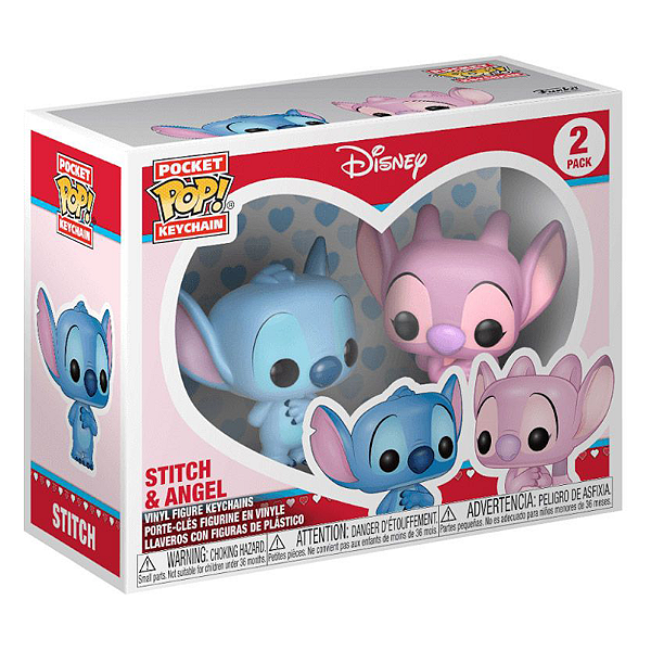 Funko Pop! Keychain Chaveiro Disney Lilo & Stitch & Angel 2 Pack