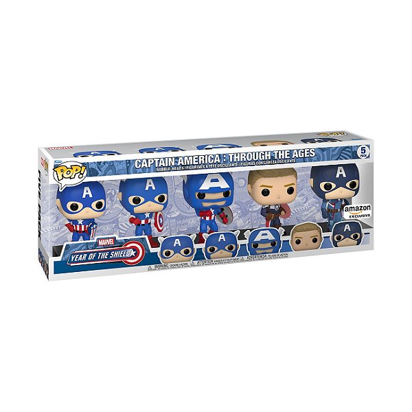 Funko Pop! Marvel Captain America Through the Ages 05 5 Pack Exclusivo