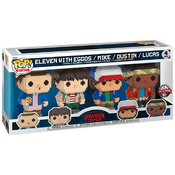 Funko Pop! Television Stranger Things Eleven Mike Dustin Lucas 4 Pack Exclusivo