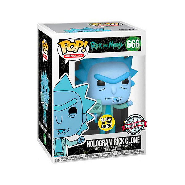 Funko Pop! Animation Rick And Morty Hologram Rick Clone 666 Exclusivo ...
