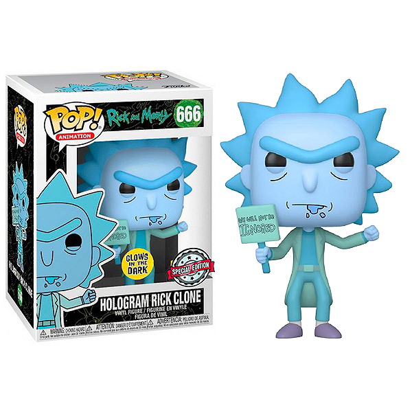 Funko Pop! Animation Rick And Morty Hologram Rick Clone 666 Exclusivo Glow