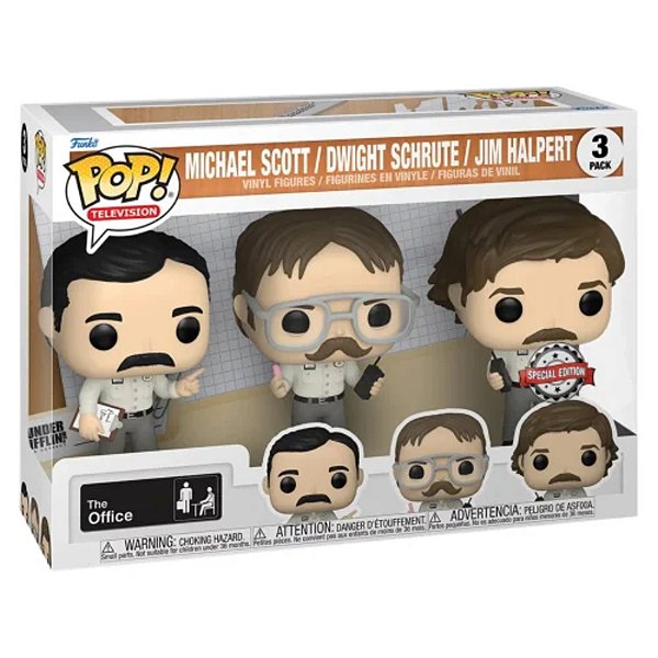 Funko pop! Television The Office Michael Scott Dwight Schrute Jim Halpert 3 Pack Exclusivo