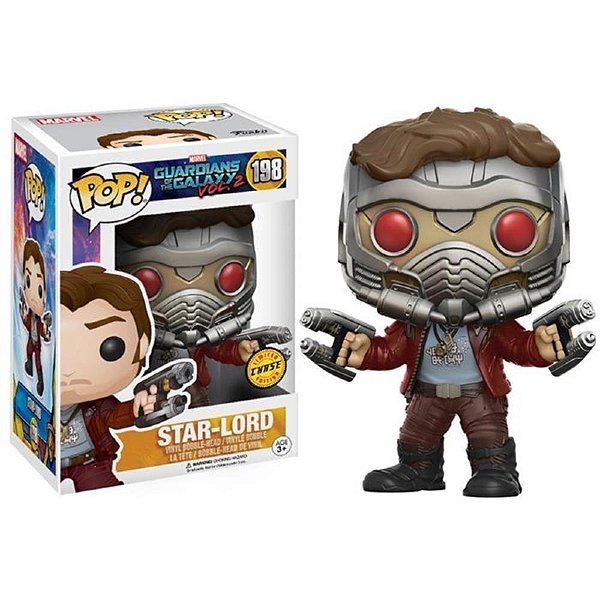 Funko Pop! Filme Marvel Guardiões da Galáxia / Guardians Of The Galaxy Star Lord 198 Exclusivo Chase