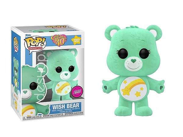 Funko Pop! Ursinhos Carinhosos Care Bears Wish Bear 1207 Exclusivo Chase Flocked
