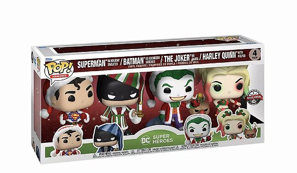 Funko Pop! Dc Comics Superman Batman The Joker Harley Quinn 4 Pack Exclusivo