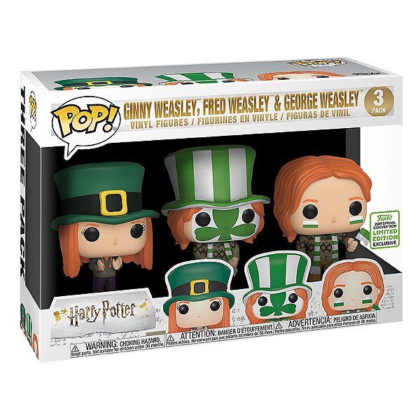 Funko Pop! Filme Harry Potter Ginny Fred & George Weasley 3 Pack Exclusivo