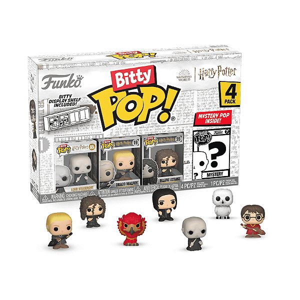 Funko Bitty Pop! Harry Potter Lord Voldemort, Draco Malfoy, Bellatrix Lestrange + Supresa