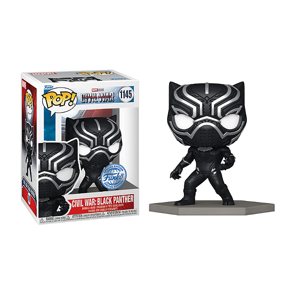 Funko Pop! Marvel Capitao America Civil War Black Panther 1145 Exclusivo