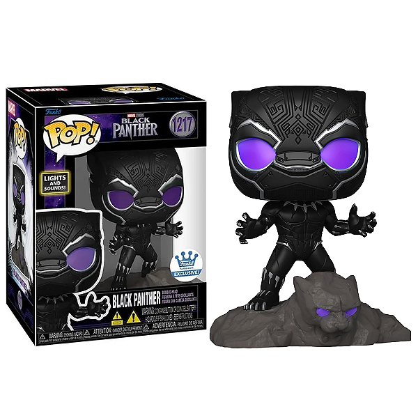 Funko Pop! Marvel Pantera Negra / Black Panther 1217 Exclusivo Luz e Sons