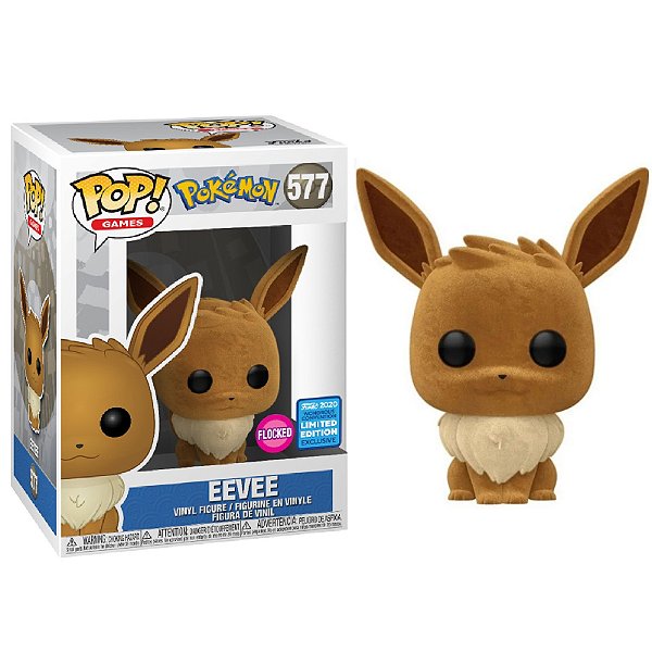 Funko Pop! Games Pokemon Eevee 577 Exclusivo Flocked