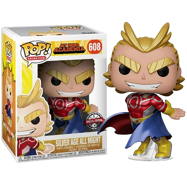 Funko Pop! Animation My Hero Academia Silver Age All Might 608 Exclusivo Metallic