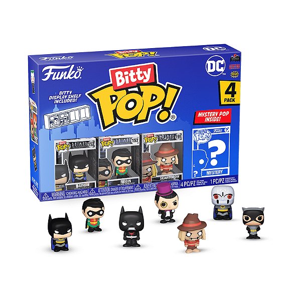 Funko Bitty Pop! DC Comics 4 Pack Batman, Robin, Scarecrow + Surpresa