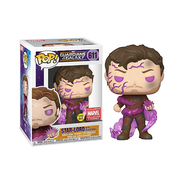 Funko Pop! Filme Marvel Guardiões da Galáxia Star Lord 611 Exclusivo Glow