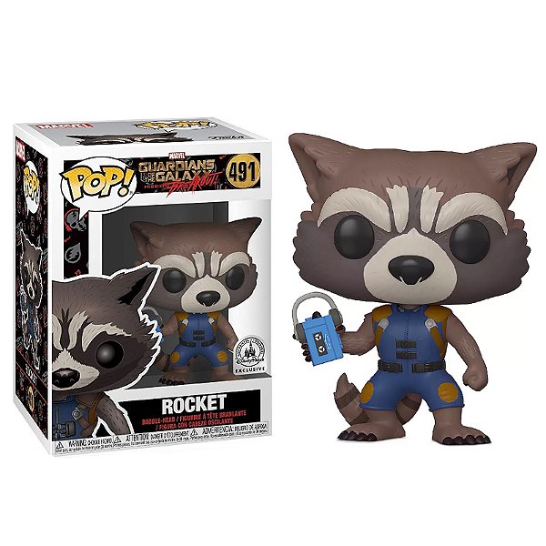 Funko Pop! Filme Marvel Guardiões da Galáxia / Guardians Of The Galaxy Rocket 491 Exclusivo