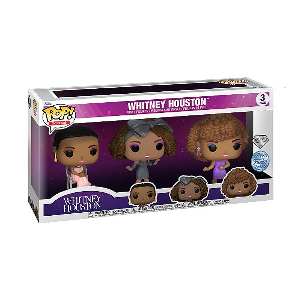Funko Pop! Icons Whitney Houston 3 Pack Exclusivo Diamond
