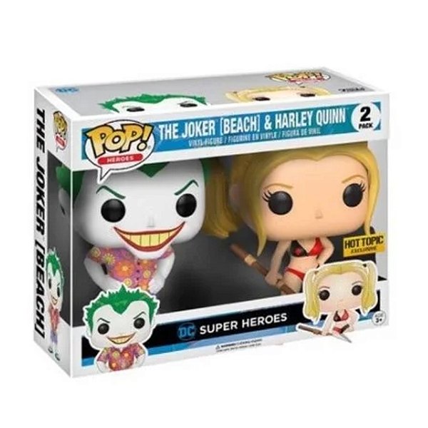 Funko Pop! Heroes DC The Joker (Beach) & Harley Quinn 2 Pack Exclusivo