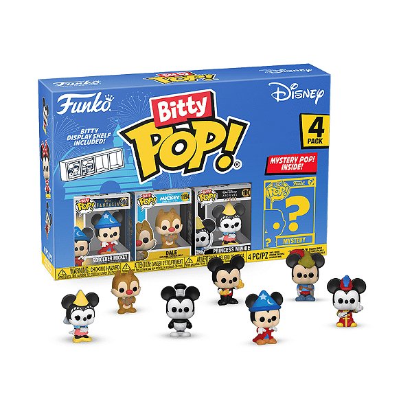 Funko Bitty Pop! Disney 4 Pack Sorcerer Mickey, Dale, Princess Minnie + Supresa