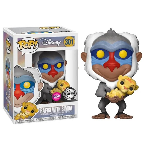 Funko Pop! Filme Disney The Lion King Rafiki With Simba 301 Exclusivo Flocked