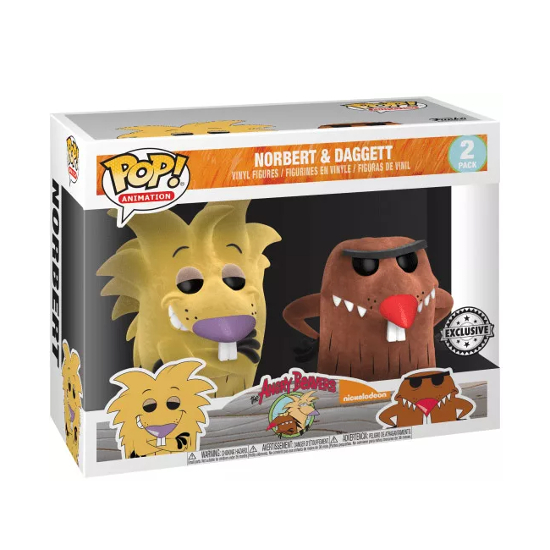 Funko Pop! Os Castores Pirados Angry Beavers Norbert & Daggett 2 Pack Exclusivo Flocked