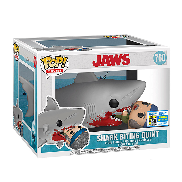Funko Pop! Filme Jaws / Tubarão Shark Biting Quint 760 Exclusivo