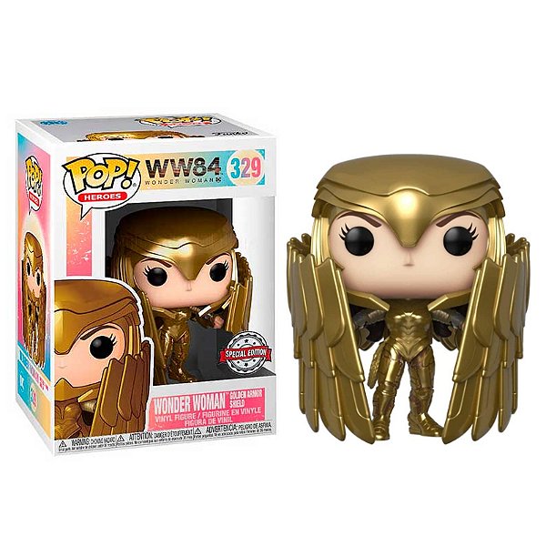 Funko Pop! Dc Comics Mulher Maravilha / Wonder Woman Golden Armor Shield 329 Exclusivo