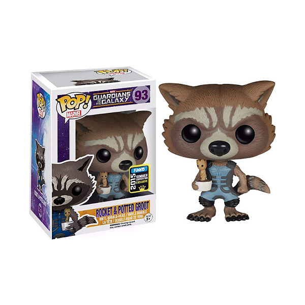 Funko Pop! Filme Marvel Guardiões da Galáxia Rocket & Potted Groot 93 Exclusivo