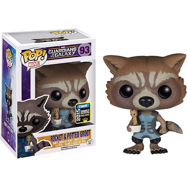 Funko Pop! Filme Marvel Guardiões da Galáxia / Guardians Of The Galaxy Rocket & Potted Groot 93 Exclusivo
