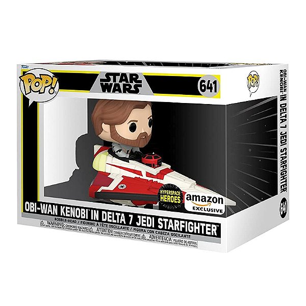 Funko Pop! Rides Deluxe Television Star Wars Obi-Wan Kenobi in Delta 7 Jedi Starfighter 641 Exclusivo