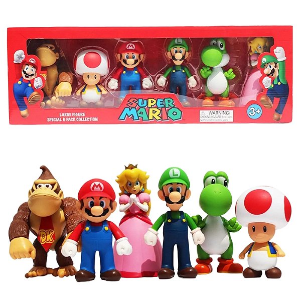 Bonecos Super Mario Bros Coleção 6 Peças - Frete Grátis