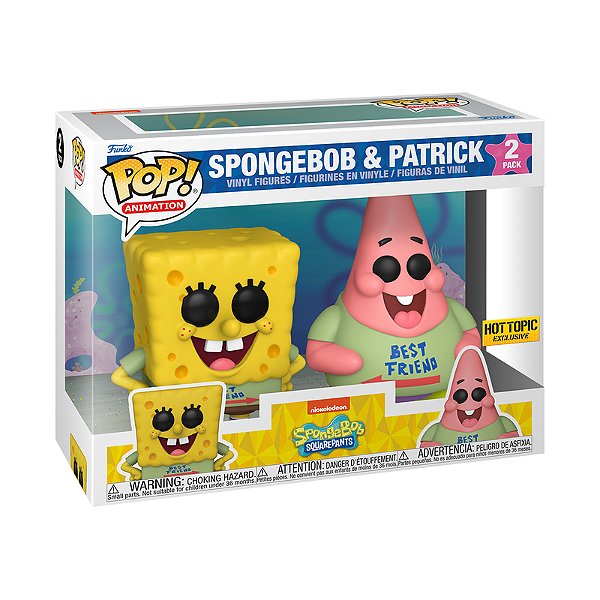 Funko Pop! Bob Esponja SpongeBob Squarepants & Patrick 2 Pack - Moça do Pop  - Funko Pop é aqui!