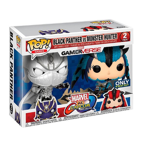 Funko Pop! Games Marvel vs. Capcom Black Panther Vs Monster Hunter 2 Pack Exclusivo