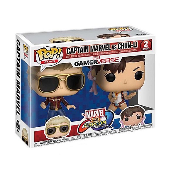 Funko Pop! Games Marvel vs. Capcom Captain Marvel Vs Chun-Li 2 Pack