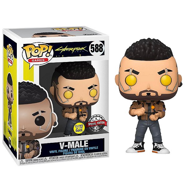 Funko Pop! Games Cyberpunk 2077 V-Male 588 Exclusivo Glow