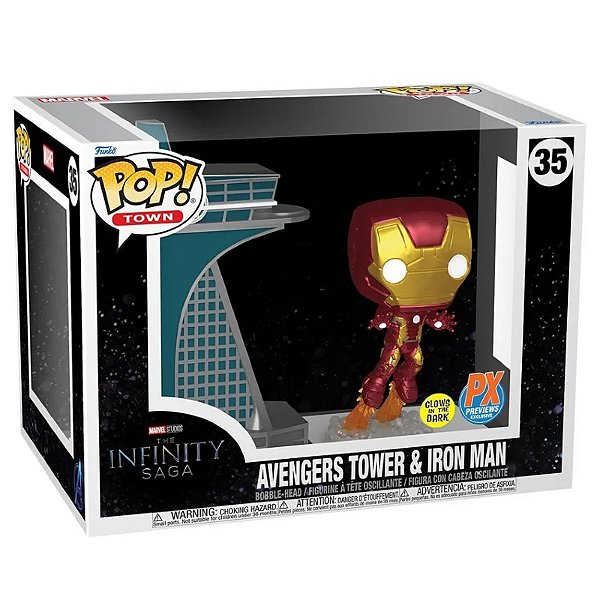 Funko Pop! Town Marvel Homem de Ferro / Iron Man 35 Exclusivo Glow