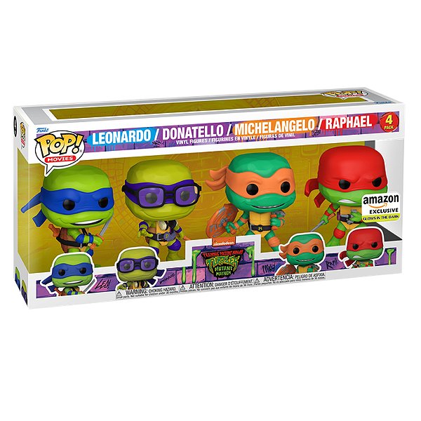 Funko Pop! Filmes As Tartarugas Ninja Leonardo Donatello Michelangelo Raphael 4 Pack Exclusivo