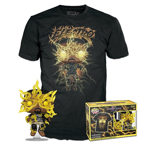 Funko Pop! Tees Marvel Homem Aranha / Spider Man Electro Exclusivo Glow