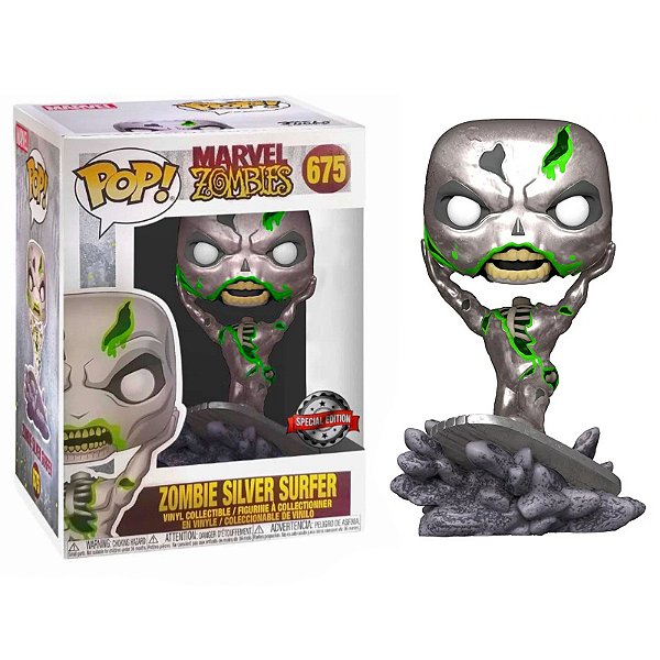 Funko Pop! Marvel Zombies Zombie Silver Surfer 675 Exclusivo Funko Pop! Marvel Zombies Zombie Silver Surfer 675 Exclusivo