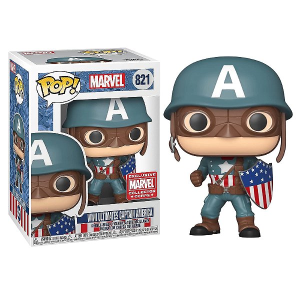 Funko Pop! Marvel WWII Ultimates Captain America 821 Exclusivo